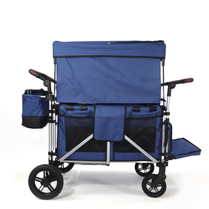 Collapsible Wagon Quad Deluxe Stroller Wagon For 4 Kids Bus Seating High Seat Face To Face Outdoor Equipped