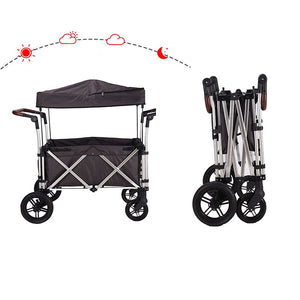 Kidss Outdoor Sports Cart Folding Canopy With Sunshade Kids Trolley Beach Park Camping Shopping Wagon Stroller 2-in-1